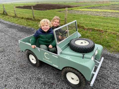 Kids in landrover